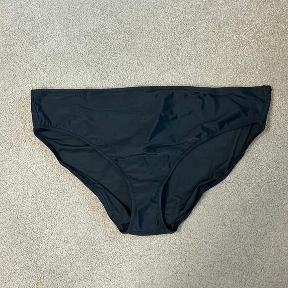 NWT J. Crew Bikini Swim Bottom Hi Rise Ribbed Cheeky Black Swimsuit Beach 3X - Picture 2 of 4